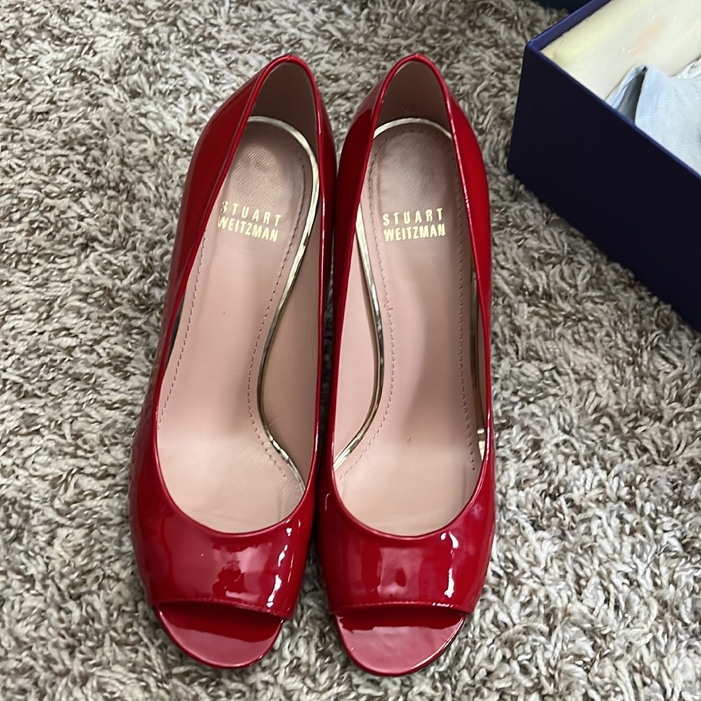 Red Stuart Weitzman Heels Size 7 Stylish Flame An… - image 5